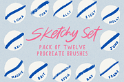 Sketchy Procreate Brush Set, a Brush Add-On by Bright Time Designs (Thumbnail 1 of 6)