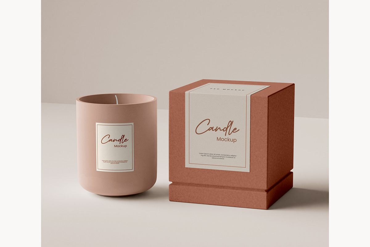 Amber Glass Candle Mockup, a Product Mockup by mockupocka (Photo 5 of 15)