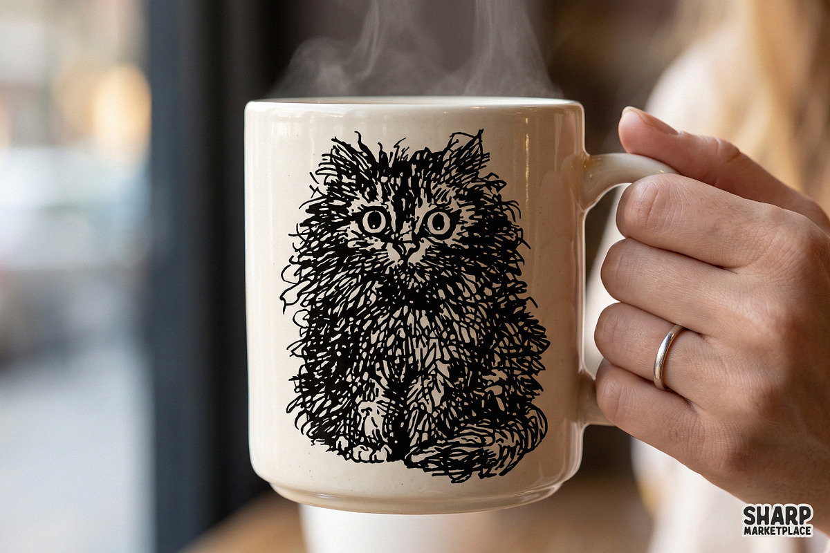 Funny Frazzled Feral Cat, an Object Graphic by SharpMarketplace (Photo 4 of 4)