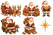 Santa Claus Clipart Bundle, a Seasonal Illustration by Villa 11 Estudio (Thumbnail 4 of 4)