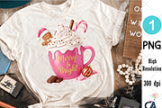 Merry & Bright Pink Coffee PNG, an Illustration by Creative Art (Thumbnail 3 of 6)