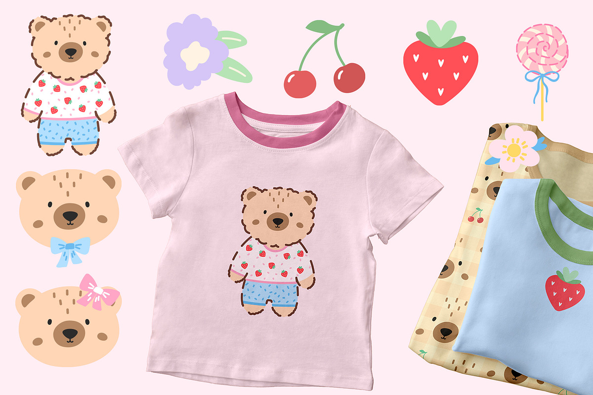 Kawaii Bear Vector Seamless Patterns, a Pattern Graphic by alia.kurianova (Photo 9 of 9)