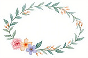 Elegant Watercolor Floral Wreaths, an Illustration by Creativeshirt (Thumbnail 9 of 11)