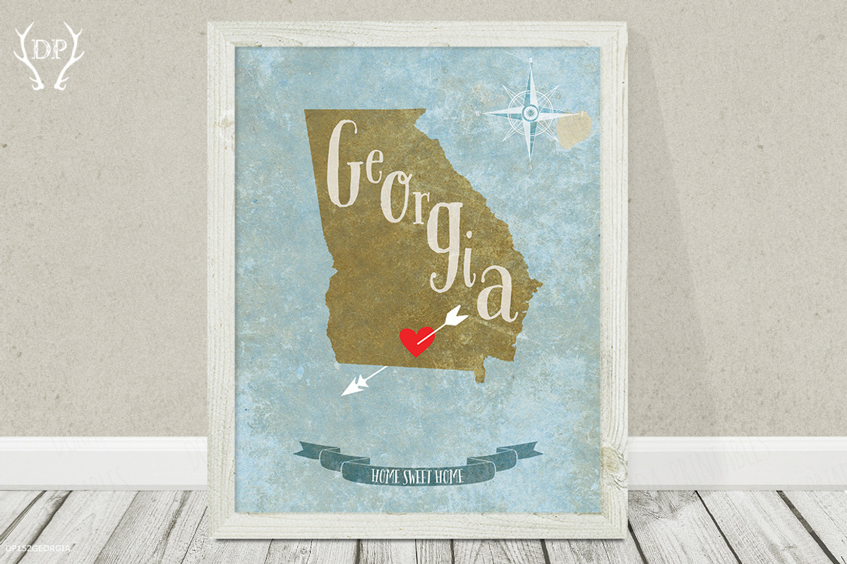 Georgia state art printable, an Illustration by Talent Supplies