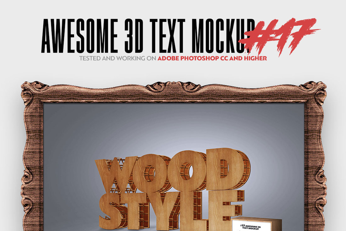 Awesome 3D Text Mockup Bundle, a Mockup by Amorjesu.com (Photo 18 of 21)