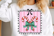 Christmas Candy Cane Coquette Frame, an Illustration by SinaCreation (Thumbnail 4 of 6)