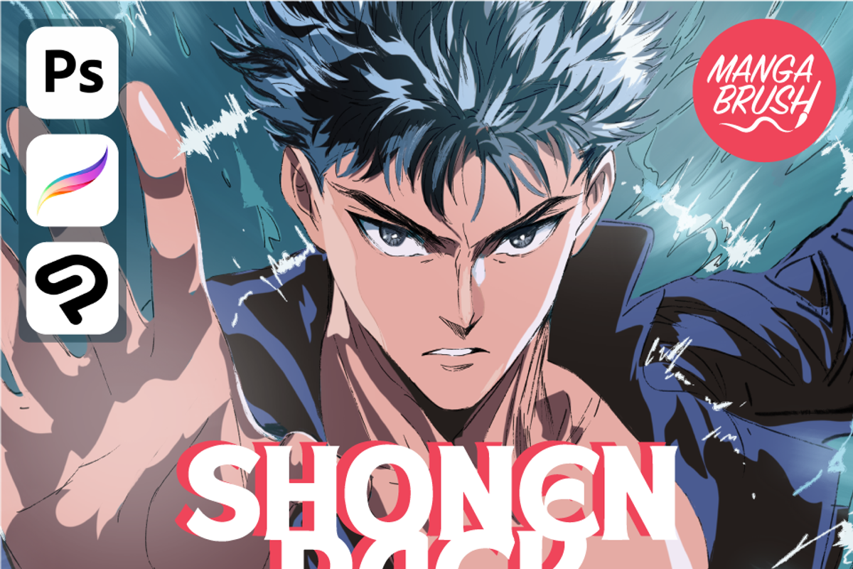 Shonen Manga Brushes for Procreate, a Brush Add-On by Manga Brush (Photo 1 of 3)
