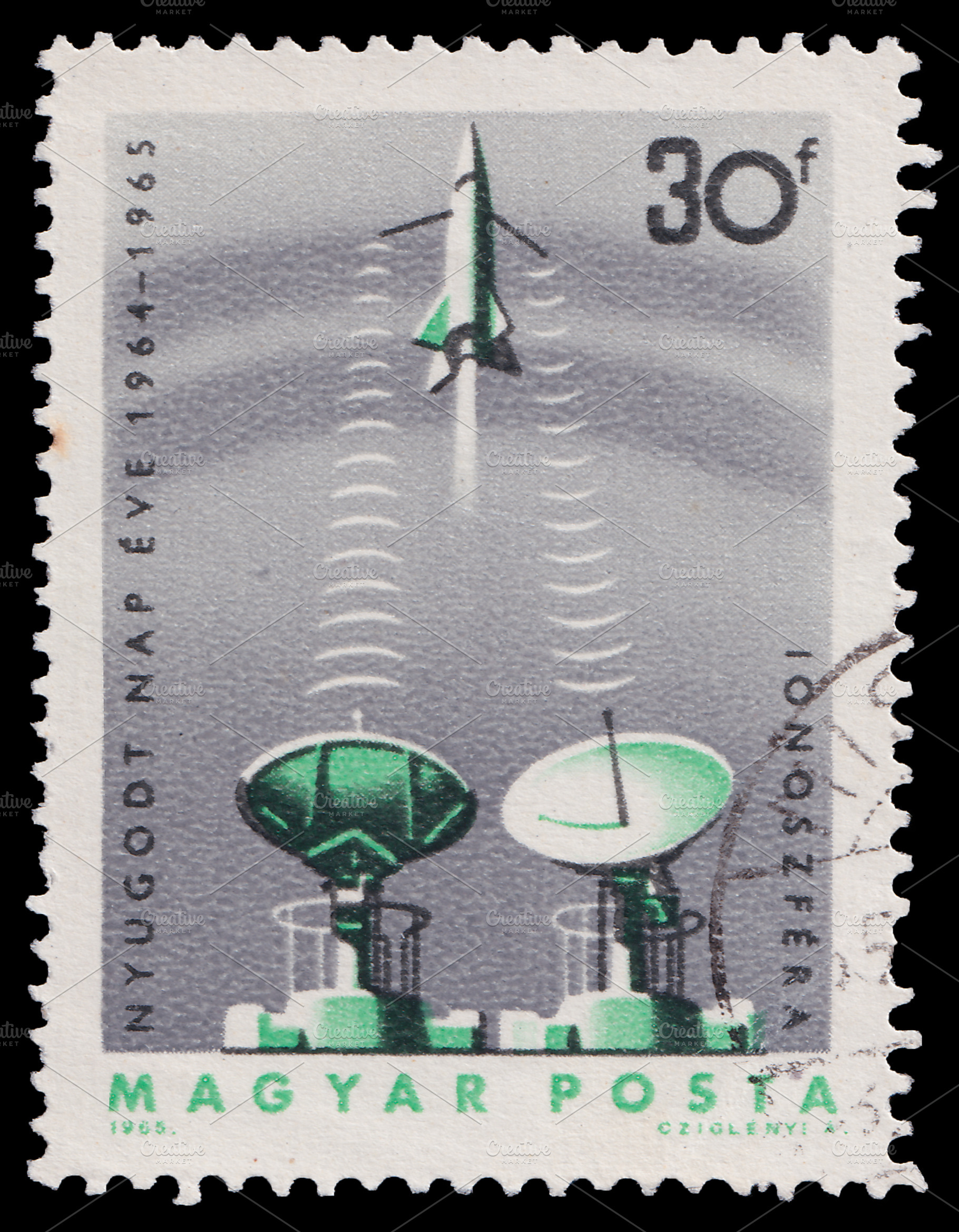 Radars And Space Rocket Stamp, a Technology Photo by sirylok