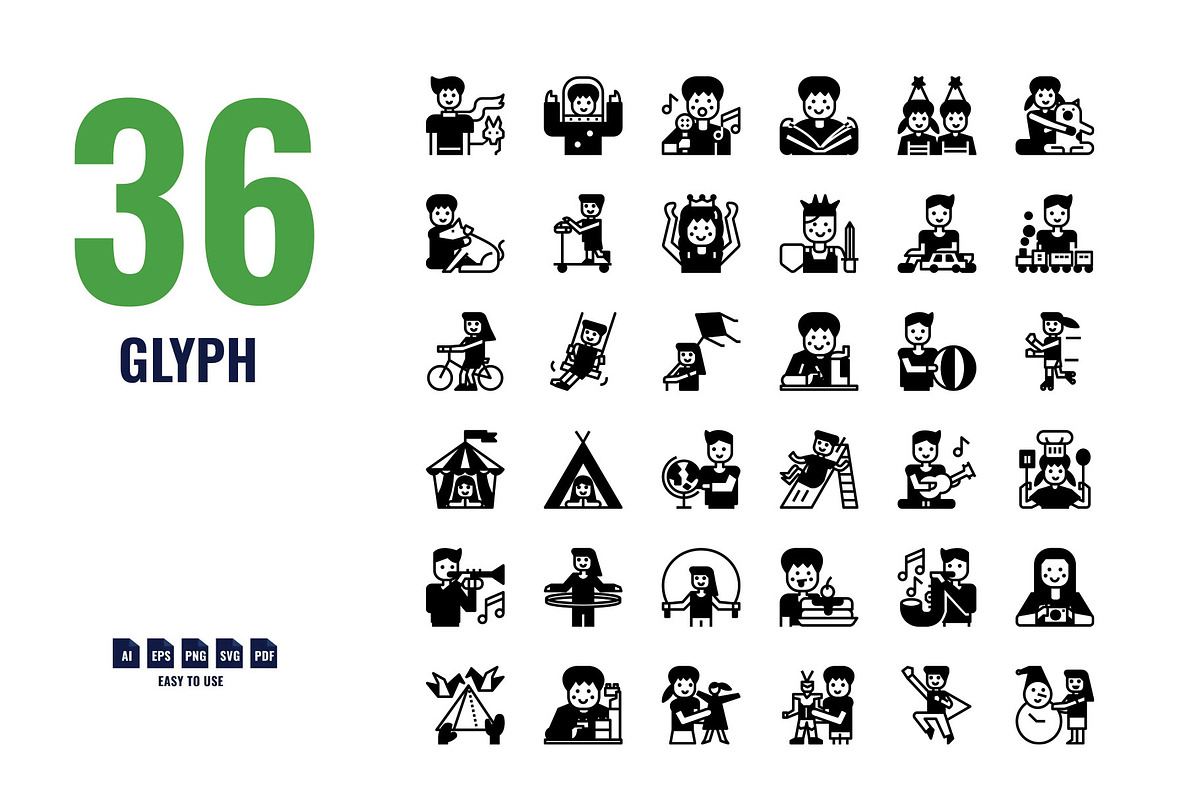 144 Kid Hobbies Icon Set, an Outline Icon by Foxyard studio (Photo 4 of 6)