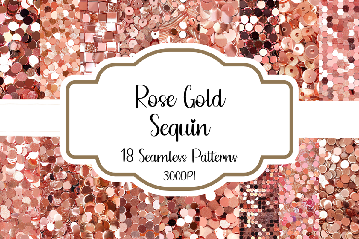 Rose Gold Sequin Seamless Patterns, a Pattern Graphic by PrintablesByFranklyn (Photo 1 of 5)