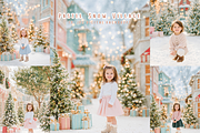 Pastel Snow Village Xmas Backdrop, a Background Photo by Winwin Design Art (Thumbnail 1 of 8)