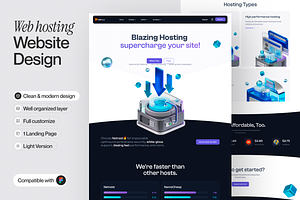 Web hosting Landing Page, an UI Kit Template by sajon.co