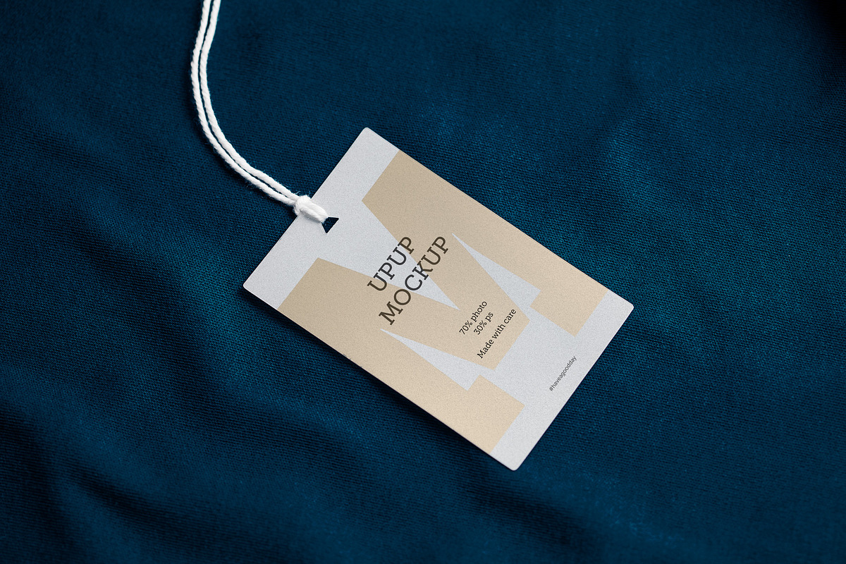 Clothes label tag blank mockup, an Advertising Mockup by Olha Klein (Photo 1 of 3)