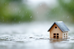 Small wooden house model in rising, an Architecture Photo by MistyDay