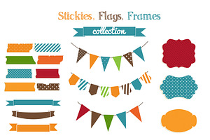 Stickies,flags,frames collection