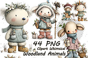 Woodland Animals Nursery Floral PNG, an Animal Illustration by one-touch (Thumbnail 1 of 10)
