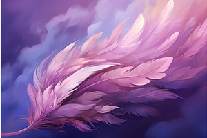 Mystical Feather Purple Clouds