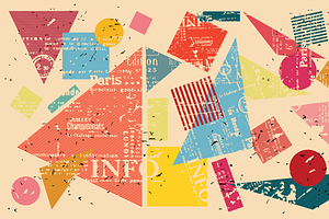 geometric collage with grunge textur, a Texture Illustration by JYa_Design