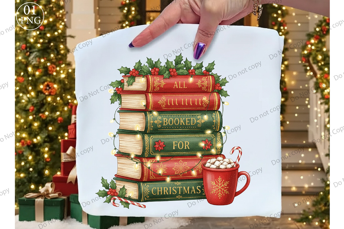 All Booked for Christmas PNG Clipart, an Illustration by Libby Wishes (Photo 1 of 8)