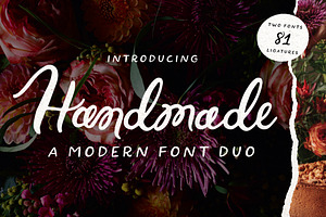 Handmade Font Duo Script Sans Serif, a Script Font by Creator Goodies