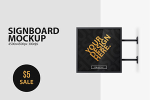 Signboard Lightbox PSD Mockup