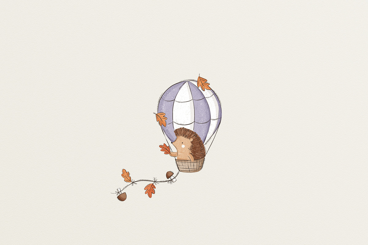 Hedgehog and air balloon, a Pattern Graphic by Olena Kuznietsova (Photo 10 of 10)