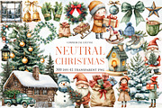Watercolor Neutral Christmas Clipart, an Illustration by Designworld (Thumbnail 1 of 6)