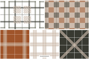 Autumn Plaid Seamless Patterns