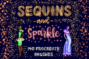 Procreate Sequins Glitter Brush Set