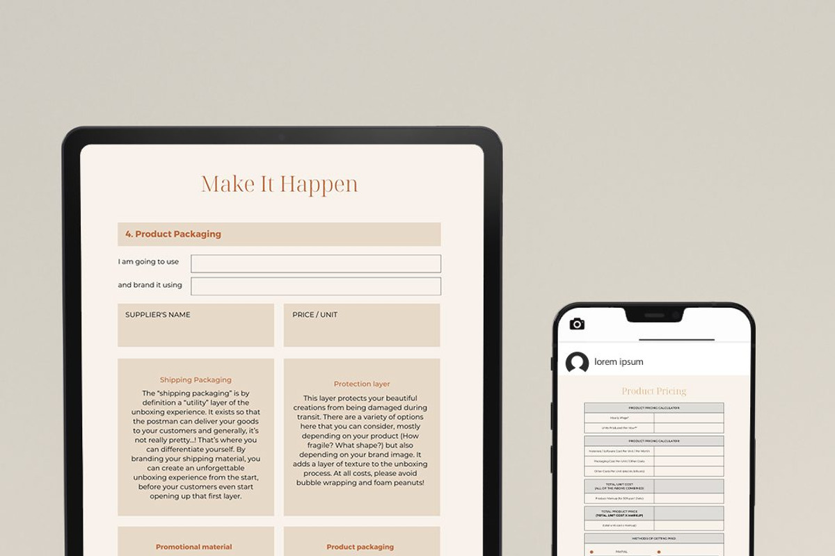 Handmade Business Planner, a Print Template by Brand Your Biz Co. (Photo 2 of 10)