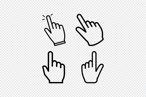Collection of hand cursor icons, an Outline Icon by Toufiqul