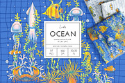 OCEAN Patterns & Clipart, a Decorative Illustration by Liiafis (Thumbnail 1 of 15)