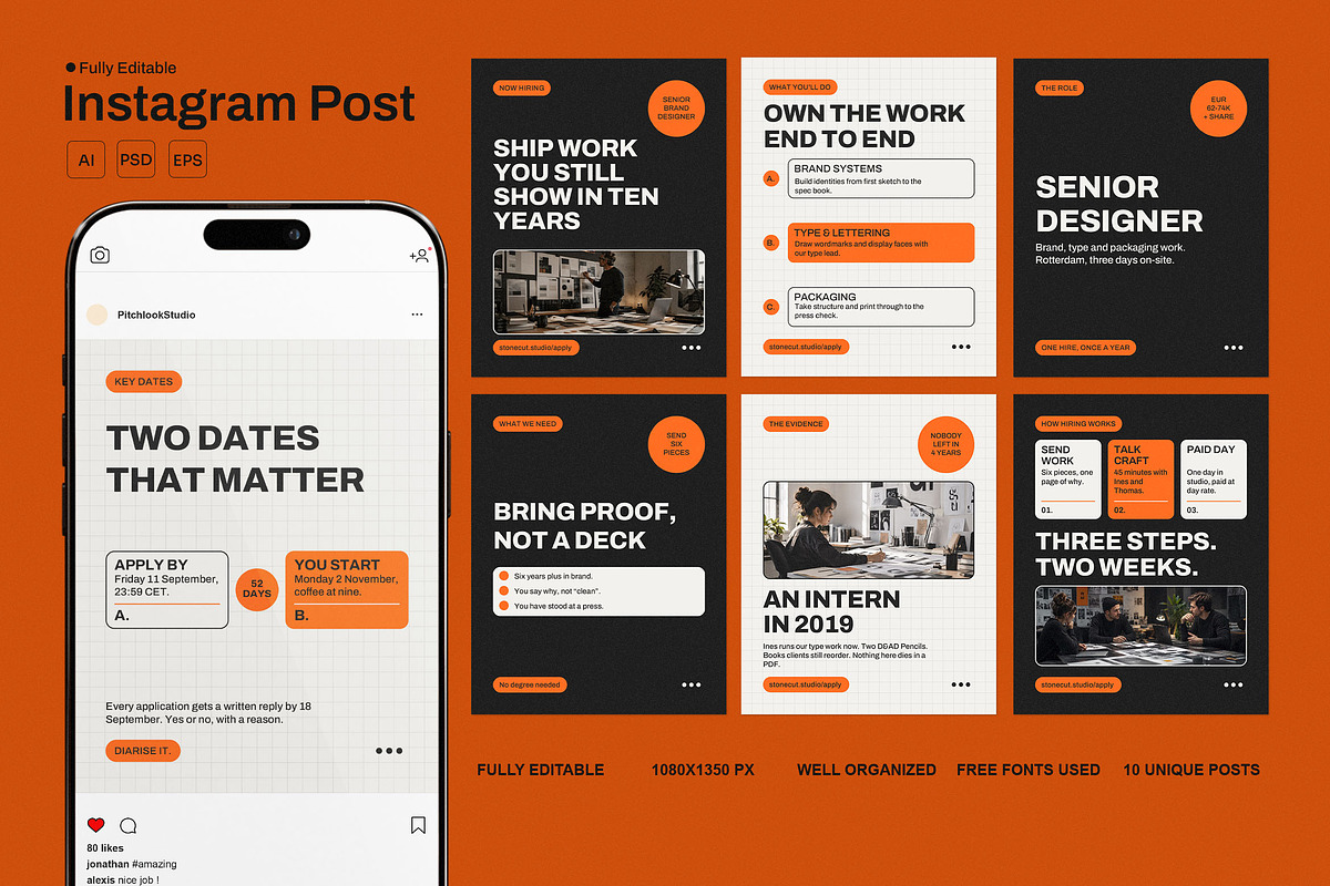 Creative Recruitment Instagram Story, a Social Media Template by Pitchlook.Studio (Photo 1 of 3)