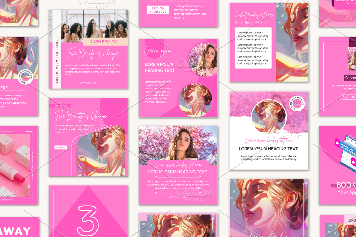 70 Beauty & Spa Template Pack, a Social Media Template by Design Space (Photo 2 of 5)