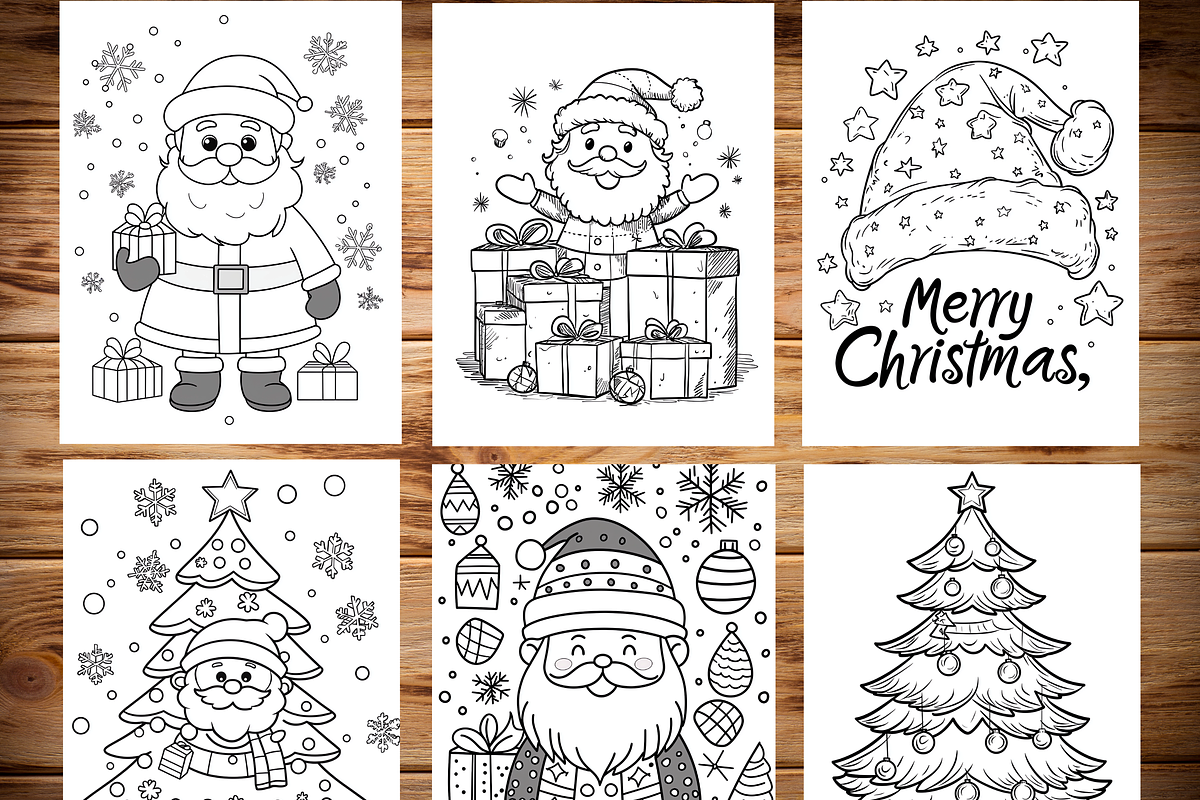 Christmas Coloring Pages for Kids, a Brochure Template by LA Design (Photo 4 of 10)