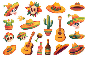 Mexican holiday cartoon set, an Object Illustration by Stock-Smart-Start