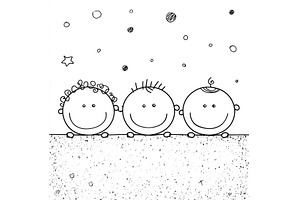 The image shows a baby boy and girl, a Person Photo by ZinetroN