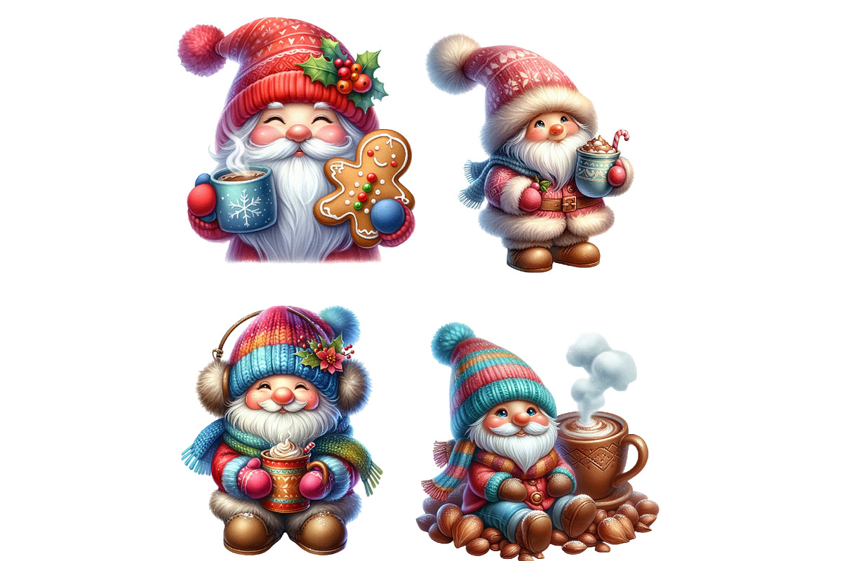 Winter Hot Cocoa Gnomes Clipart, an Illustration by Designworld (Photo 5 of 5)