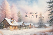 Merry Christmas Animated Snowy Scene, a Background Graphic by by creative paper (Thumbnail 3 of 11)