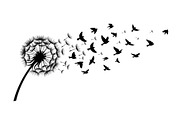Dandelion Blow Silhouette Bundle, an Illustration by yasushie (Thumbnail 18 of 31)