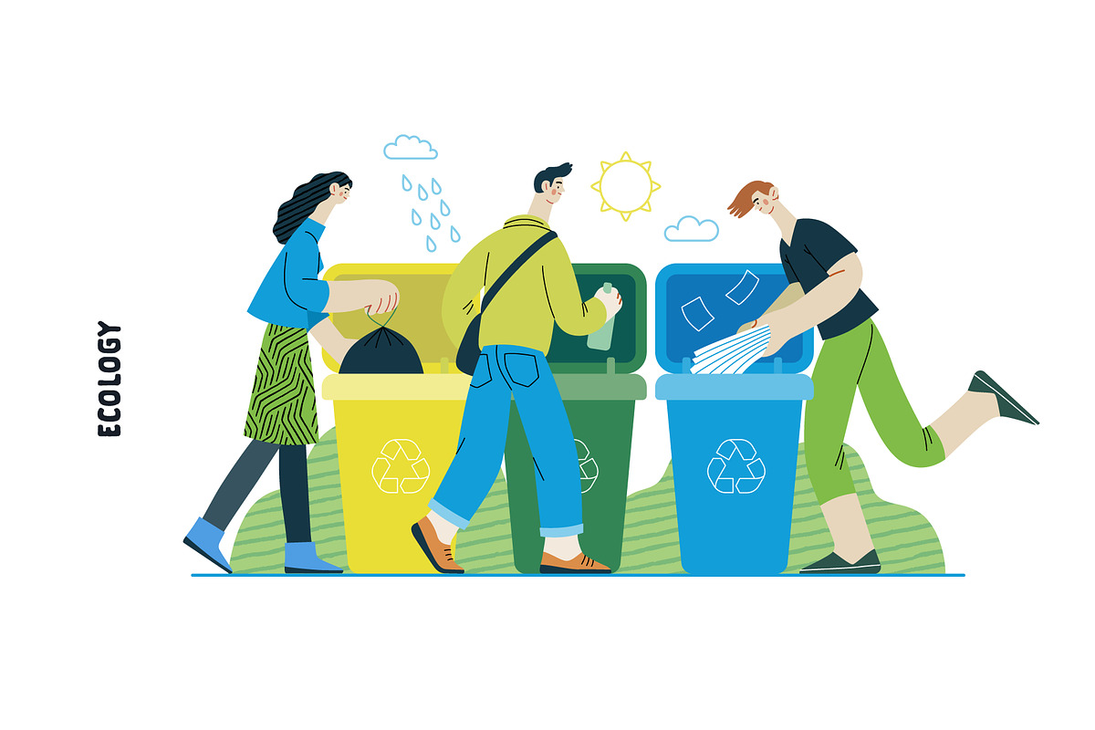Ecology flat vector illustrations, a Templates & Theme by Grivina's shop (Photo 12 of 31)