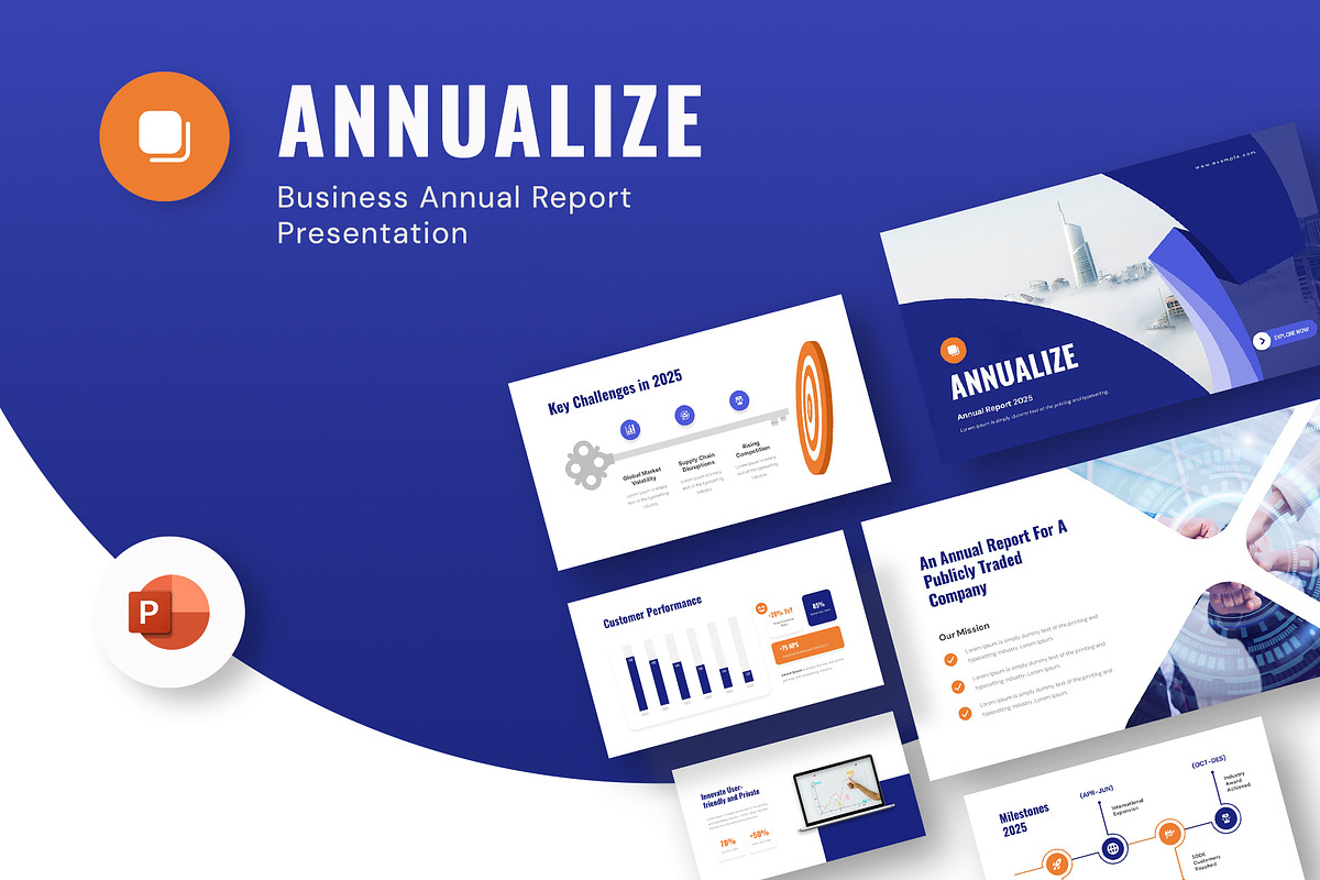 Business Annual Report PowerPoint, a Presentation Template by New Coral Design (Photo 1 of 6)