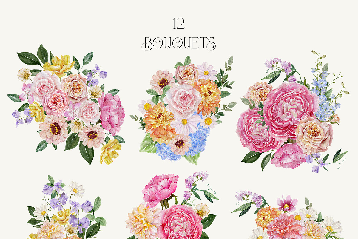 In Bloom Watercolor Florals, a Seasonal Illustration by Catch the Dream Art (Photo 3 of 14)