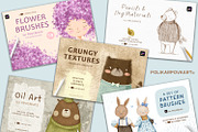 Bundle Brushes 5 in 1 for Procreate, a Brush Add-On by polikarpovaart (Thumbnail 2 of 7)