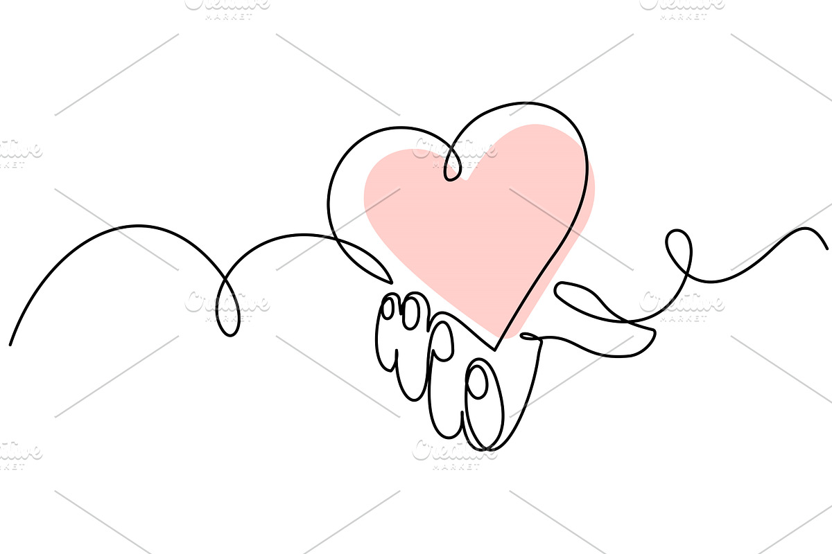 Hand holding heart - hand drawn one, a Seasonal Illustration by Valenty