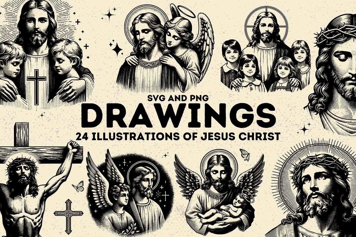 Jesus Christ Drawing Illustrations, a Person Illustration by Ray Crimson