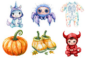 Watercolor Halloween Baby Costume, an Illustration by Daily.Designs (Thumbnail 4 of 5)