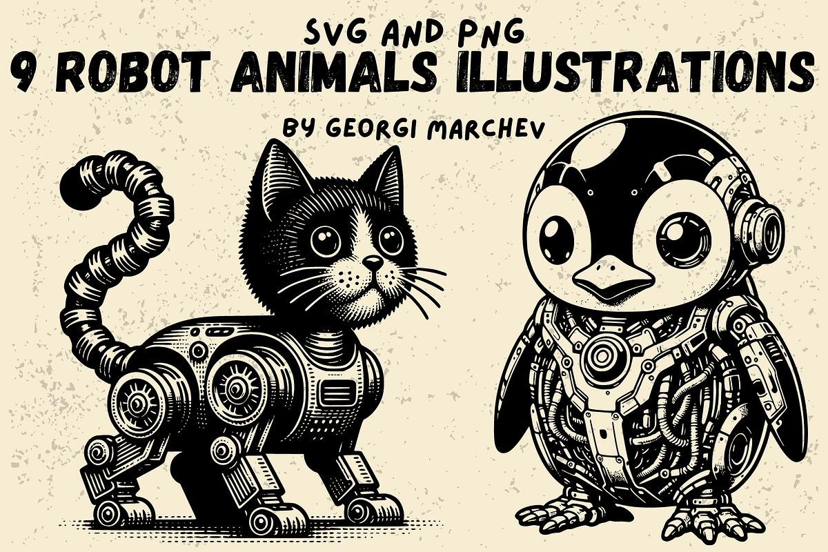 Robot Cyborg Animal Illustration SVG, an Animal Illustration by Ray Crimson