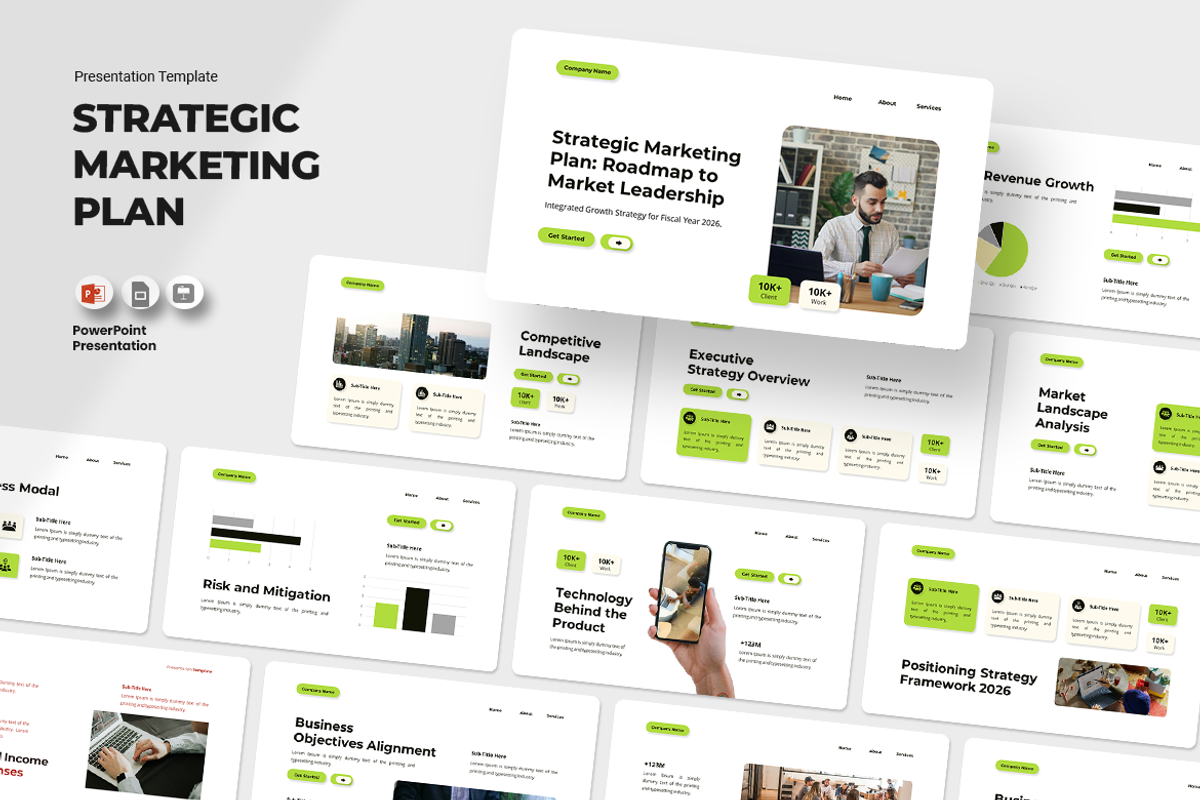 Strategic Marketing Plan PowerPoint, a Presentation Template by Iqsiart Studio (Photo 1 of 3)
