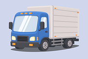 Blue Delivery Box Truck Cartoon, a Transportation Illustration by Artpon Illustration (Thumbnail 3 of 3)